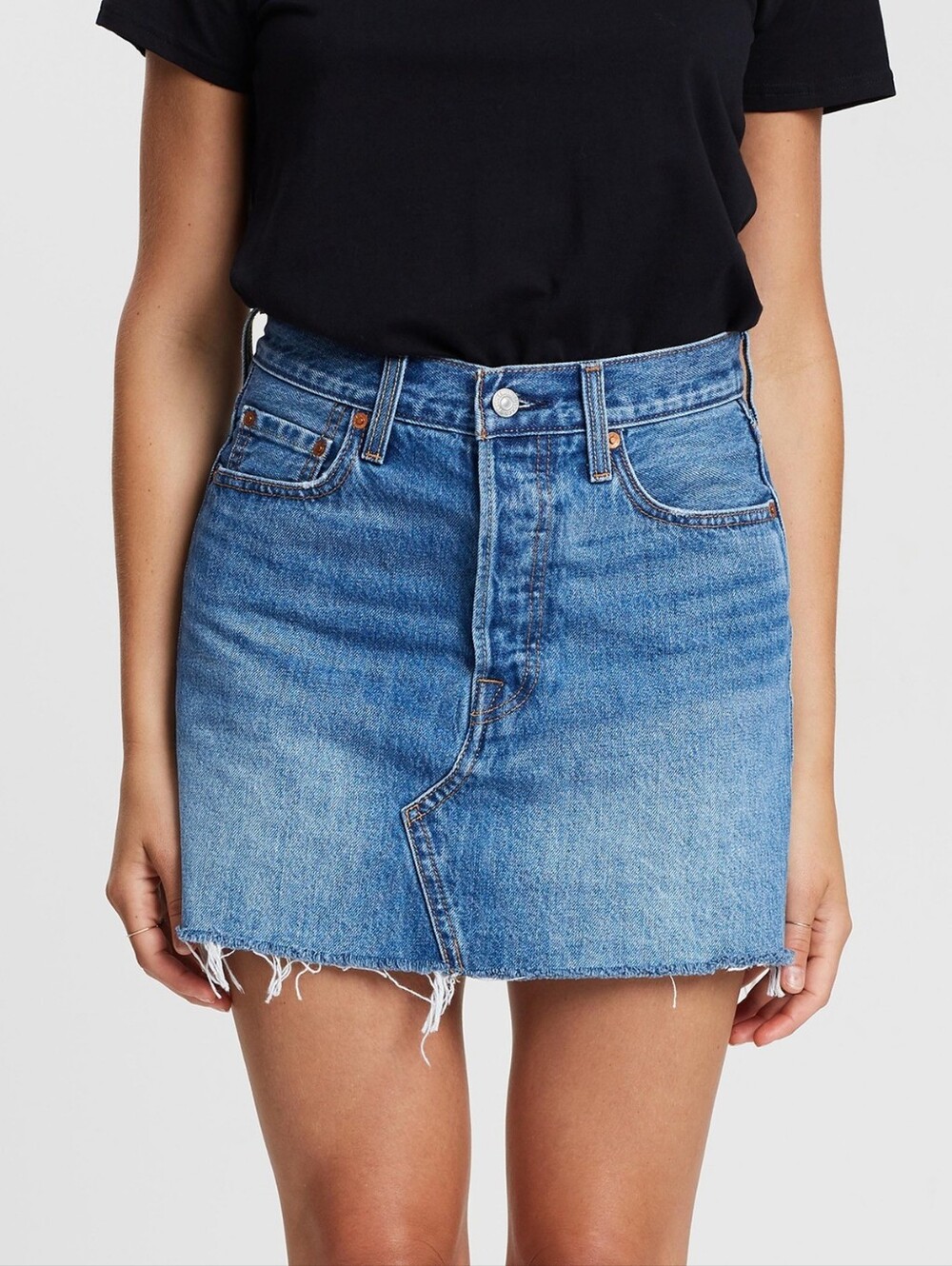 Levi’s Deconstructed Denim Mini Skirt Women’s Size 25 Blue Bohemian Festival